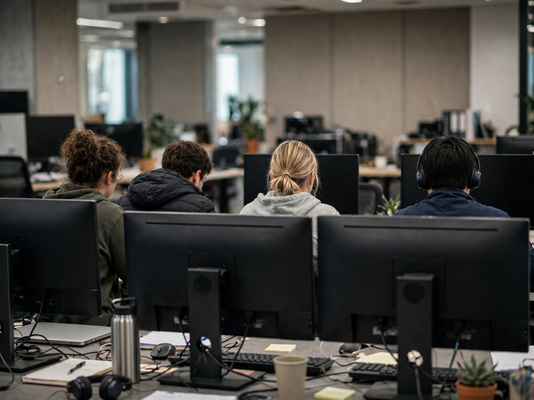 Equipo de tecnología y análisis de datos de CIJ trabajando en sistemas
